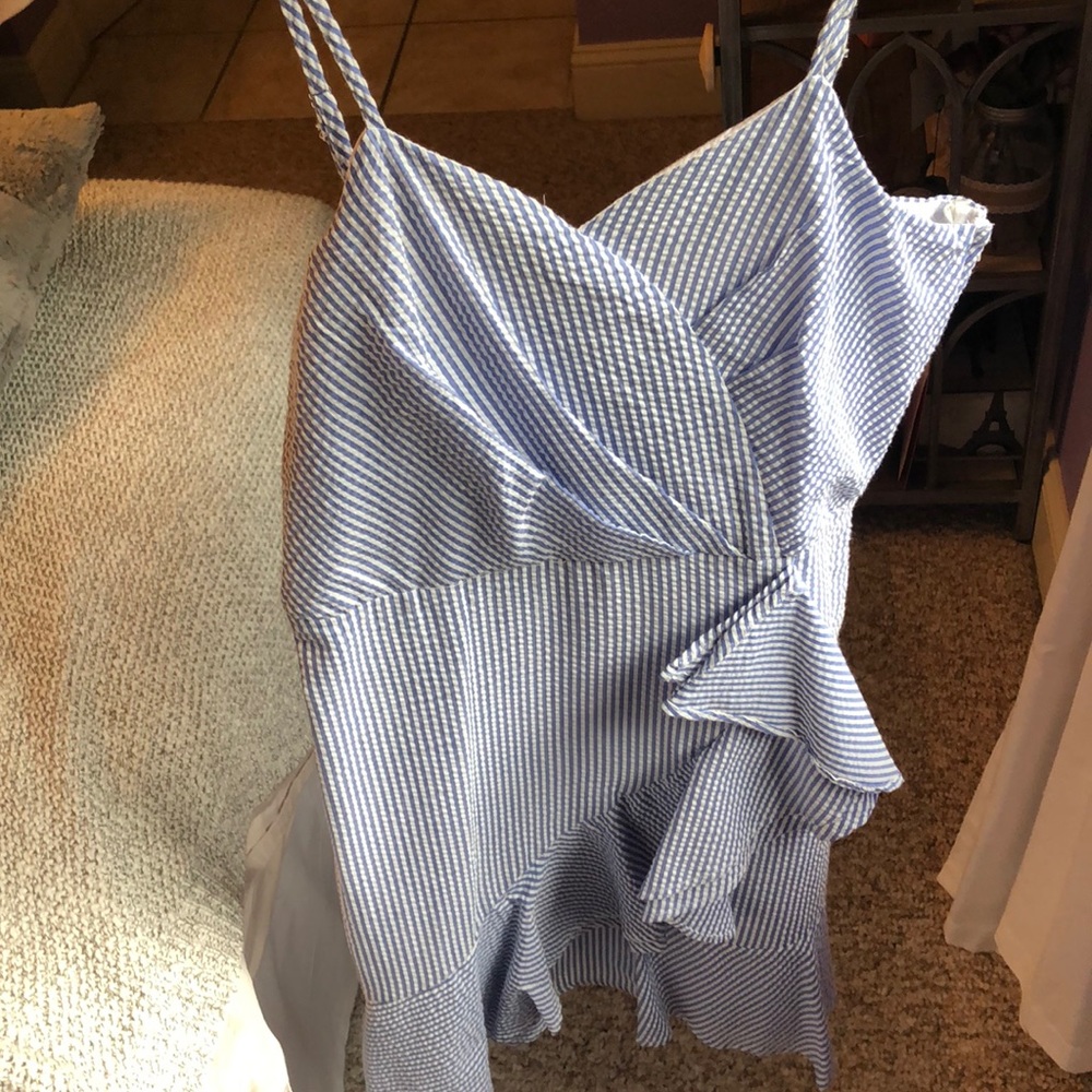 Rare editions Seersucker dress NWOT